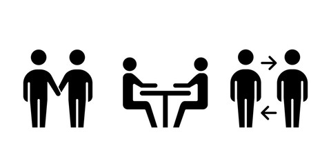 Business people icons set simple flat illustration