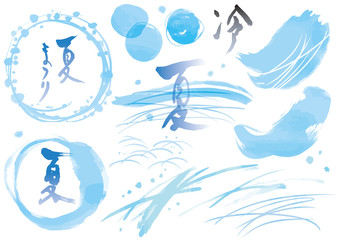 水彩和風タッチ素材集