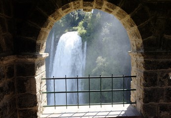 view of the marmore waterfalls