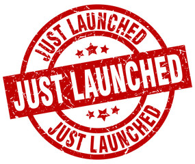 just launched round red grunge stamp