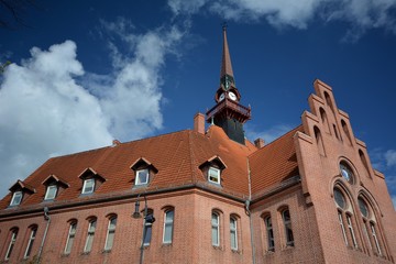 Town Hall in Nauen (Brandenburg) on April 24, 2016, Germany                  