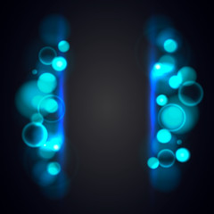 Abstract bokeh blue background.  Vector illustration for banner