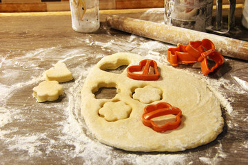 Cooking cookies in the kitchen. Bakery products