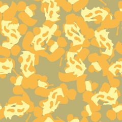 Desert camouflage of various shades of orange and yellow colors