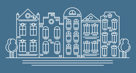 City facade buildings