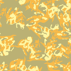 Desert camouflage of various shades of orange and yellow colors