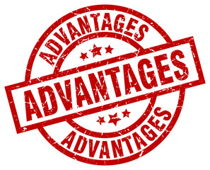 advantages round red grunge stamp