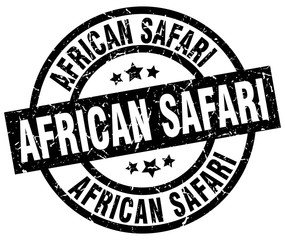 african safari round grunge black stamp