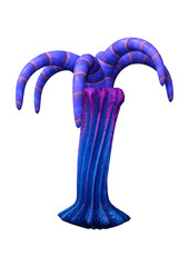 3D Rendering Alien Plant on White
