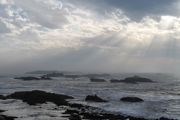 Seaside view of Essaouira in Morocco on the Coast of Atlantic Ocean