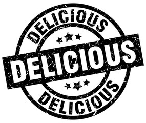 delicious round grunge black stamp