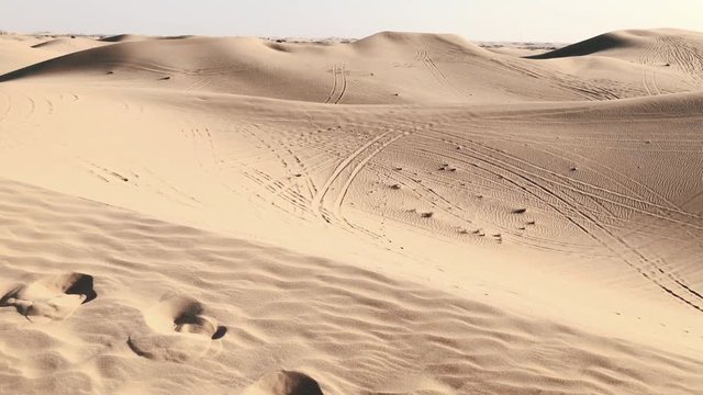 View of desert dunes of Abu Dhabi. UAE