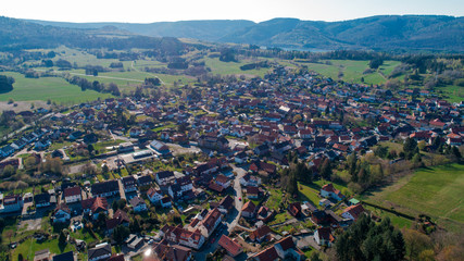 German village of Langelsheim. view from above