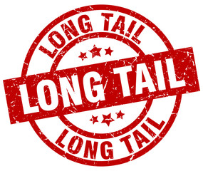 long tail round red grunge stamp