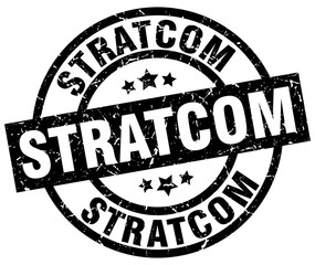 stratcom round grunge black stamp