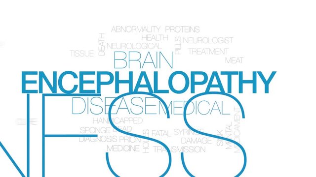 Encephalopathy animated word cloud. Kinetic typography.