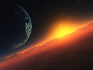 3D illustration of another planet