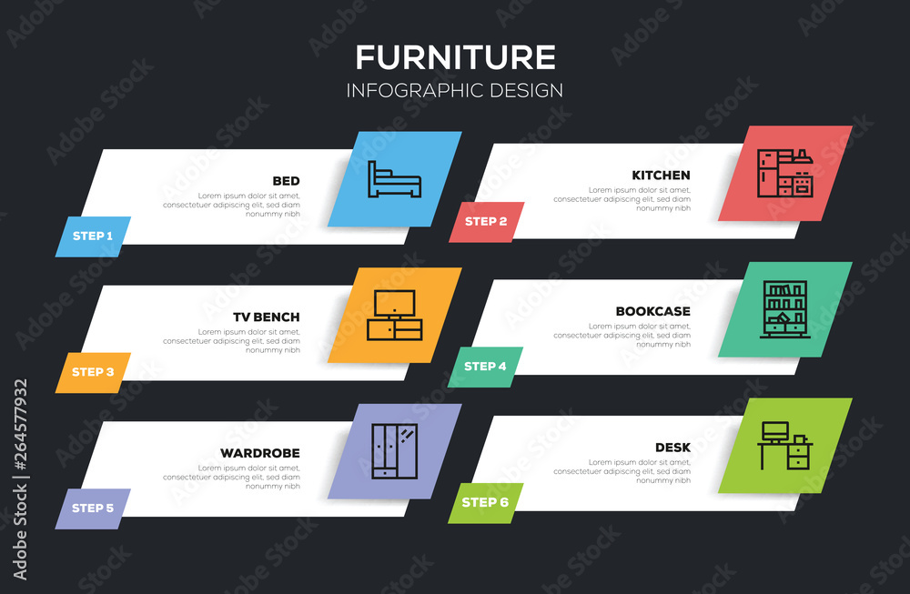 Sticker FURNITURE INFOGRAPHIC DESIGN