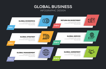 Fototapeta premium GLOBAL BUSINESS INFOGRAPHIC DESIGN