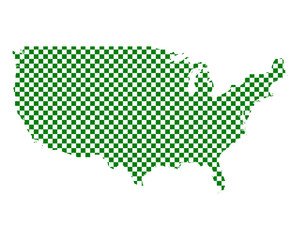 Karte der USA in Schachbrettmuster