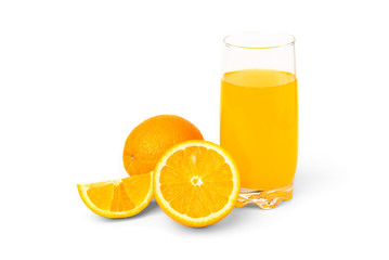 Orange juice isolated on white background.