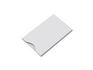 White blank sleeve for debit card, credit card and gift card, mock up template on isolated white...