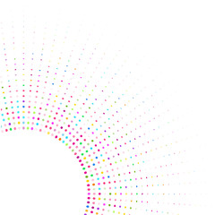 Abstract multicolor image of circle with rays   