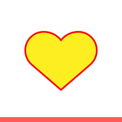 Heart vector icon, color stroke. Simple, flat design on white background