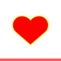 Heart vector icon, color stroke. Simple, flat design on white background