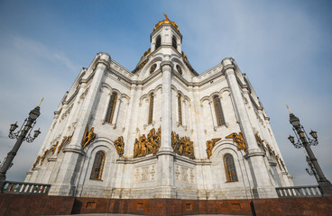 Fototapeta na wymiar Cathedral of Christ the Saviour, iconic building with checkered history - Moscow, Russia
