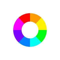 Hallow color wheel or color picker circle flat vector icon for drawing u002F painting apps and websites