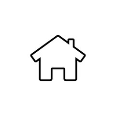 House line icon with door, outline design vector