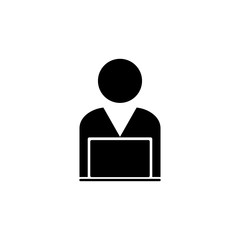 Man laptop vector icon