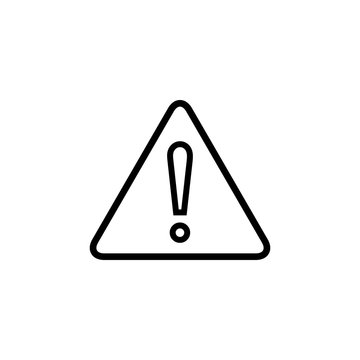 Warning Sign With Exclamation. Vector Linear Icon. Line With Editable Stroke