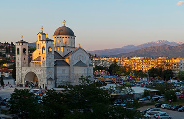 Cathedral of the Resurrection of Christ in Podgorica, Montenegro - obrazy, fototapety, plakaty