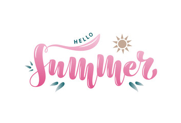 Summer- Colorfull vector illustration, Typography, Lettering, Handwritten
