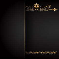 Black background, template for greeting card