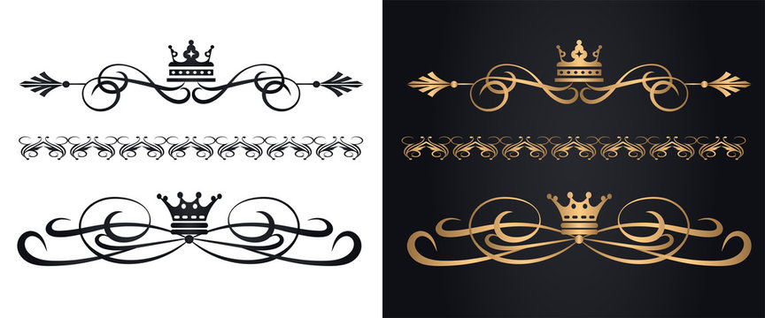 Golden elements in Royal style. Vector image