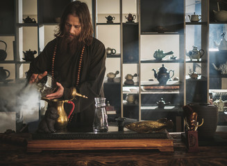 Tea ceremony is perfomed by tea master