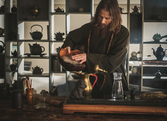 Tea ceremony is perfomed by tea master