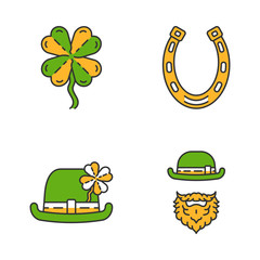 Saint Patrick’s Day color icons set