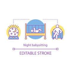 Naklejka premium Night babysitting concept icon
