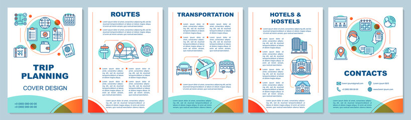 Trip planning brochure template layout
