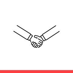 Handshake vector icon, contract agreement symbol. Simple, flat design on white background