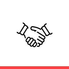 Handshake vector icon, contract agreement symbol. Simple, flat design on white background