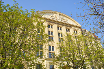 Obraz premium Leipzig, Germany building of the tax and finance administration of the town