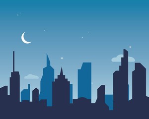 Obraz premium modern city skyline vector landscape