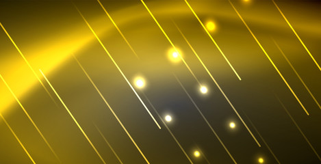 Neon glowing lines, magic energy space light concept, abstract background wallpaper design