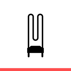 Washing machine heater vector icon, electric symbol. Simple, flat design on white background