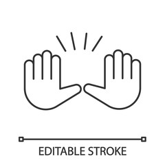 Raising hands gesture linear icon